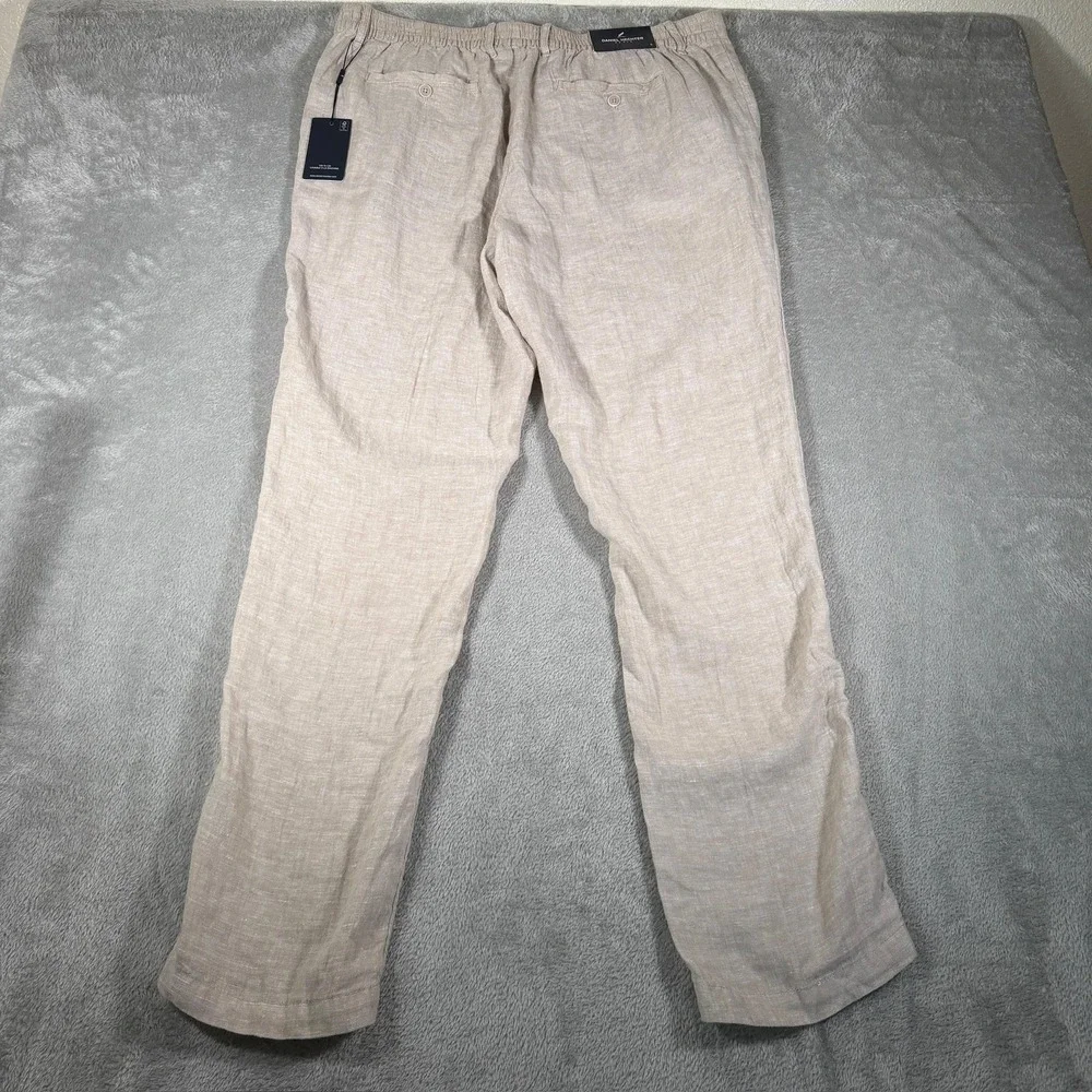Daniel Hechter Linen Pants Mens Large Beige‎ Lightweight Vacation Summer NWT